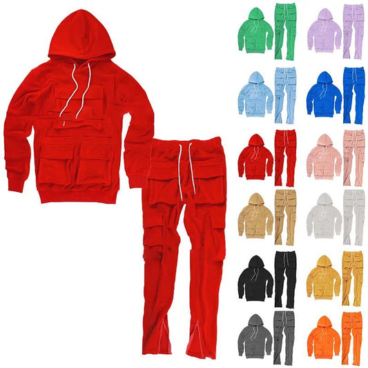 Men's 100% Cotton Blank Stacked Tracksuit