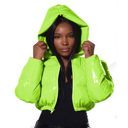 Winter Solid Thick Zipper Bubble Jackets